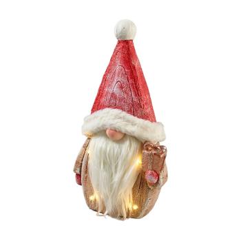 Weihnachtsmann mit Laterne beleuchtet